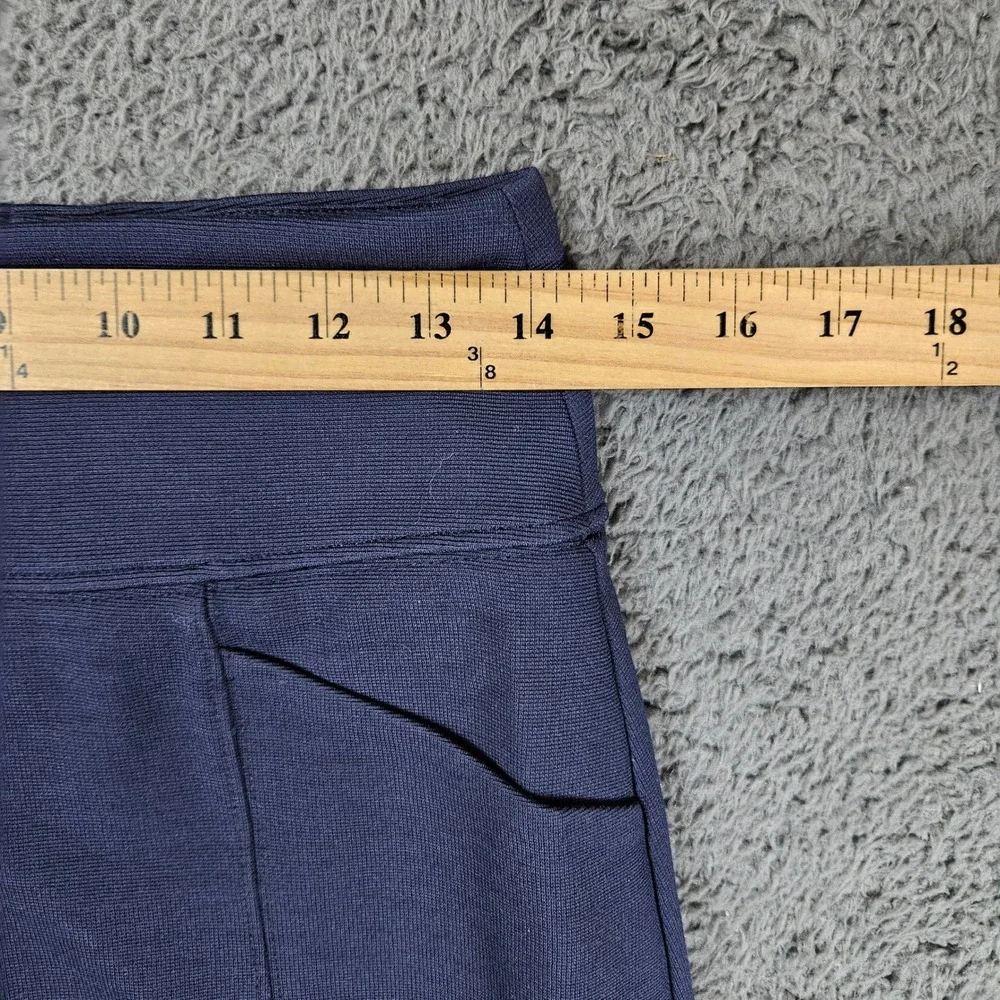 Maeve Anthropologie Navy Blue Textured Knit Mini Skirt Pockets‎ Small
